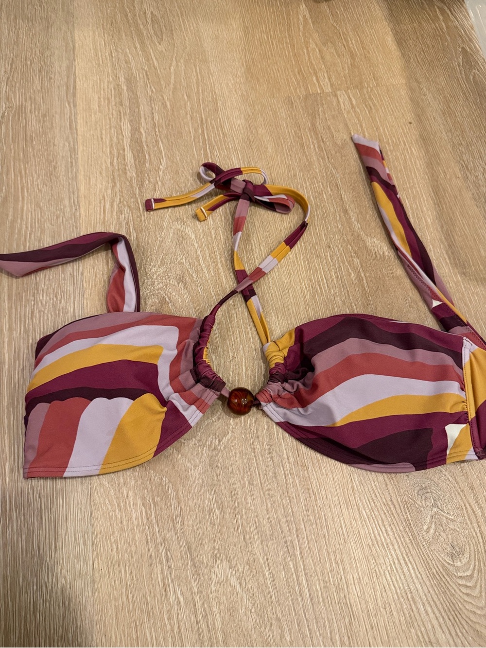 Abercrombie & Fitch Multicolor Striped Swim Bottoms- Pink, Yellow, Burgundy NWOT